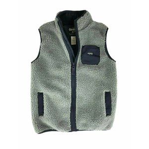 Osh Kosh Kid's Boy's Fleece Vest Gray Dark Blue 7